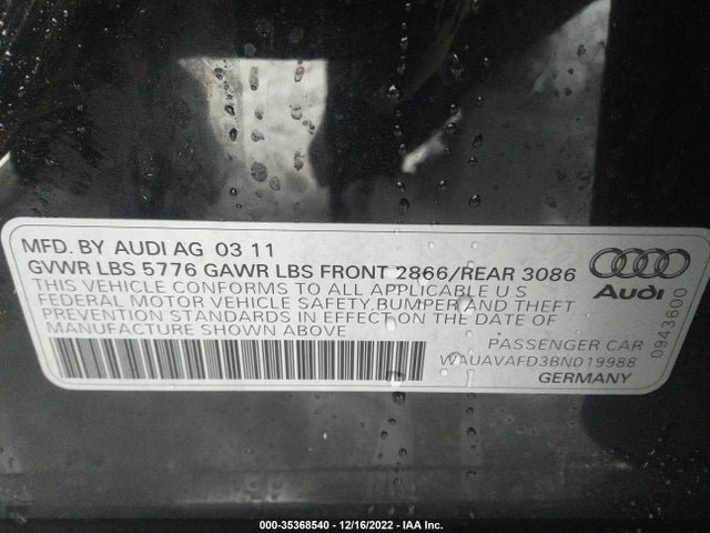 Audi A8 2011 WAUAVAFD3BN019988 Image 10