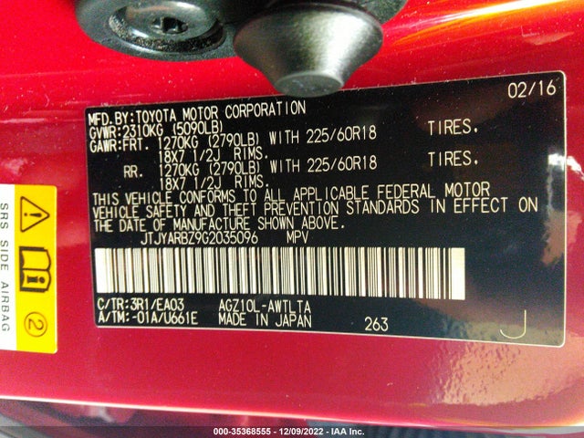 Lexus NX 200T 2016 JTJYARBZ9G2035096 Image 10