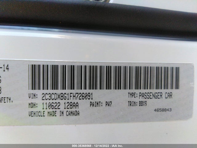 Dodge Charger Se 2015 2C3CDXBG1FH726091 Image 9