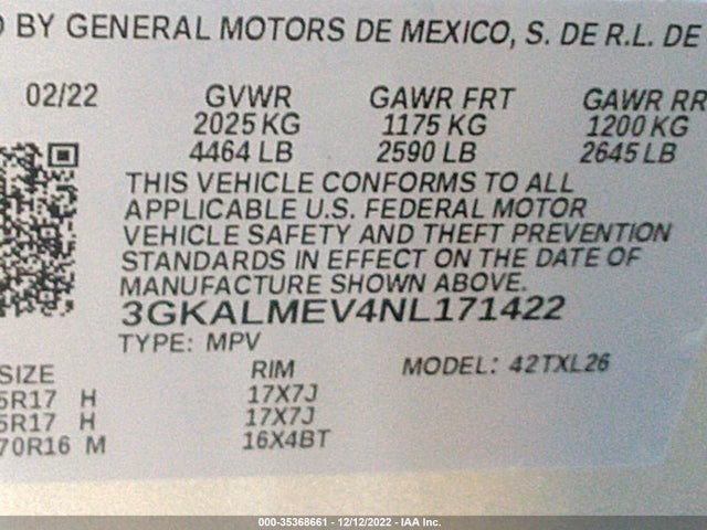 GMC Terrain Sle 2022 3GKALMEV4NL171422 Image 9