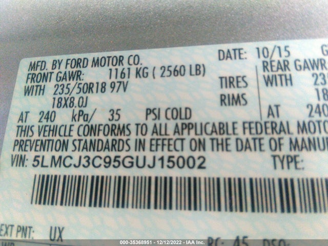 Lincoln MKC 2016 5LMCJ3C95GUJ15002 Image 14
