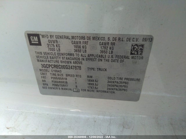 Chevrolet Silverado 1500 Lt 2014 3GCPCREC8EG247878 Image 10