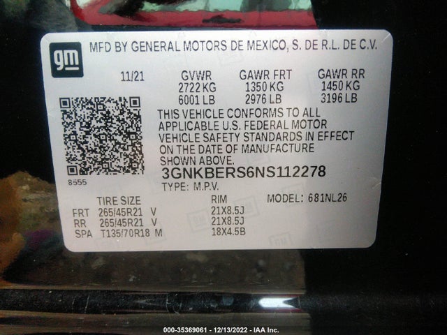 2022 Chevrolet Blazer, VIN: 3GNKBERS6NS112278
