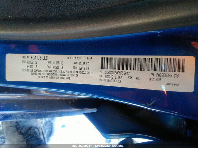 Chrysler 200 Limited 2015 1C3CCCAB0FN758247 Image 9