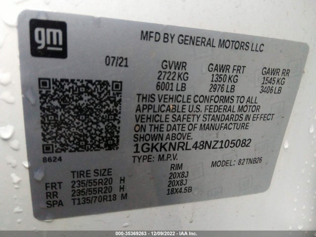 GMC ACADIA SLE 2022 1GKKNRL48NZ105082 Image 9
