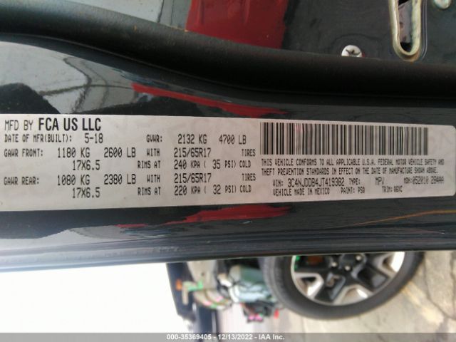 3C4NJDDB4JT419382 Jeep Compass Trailhawk