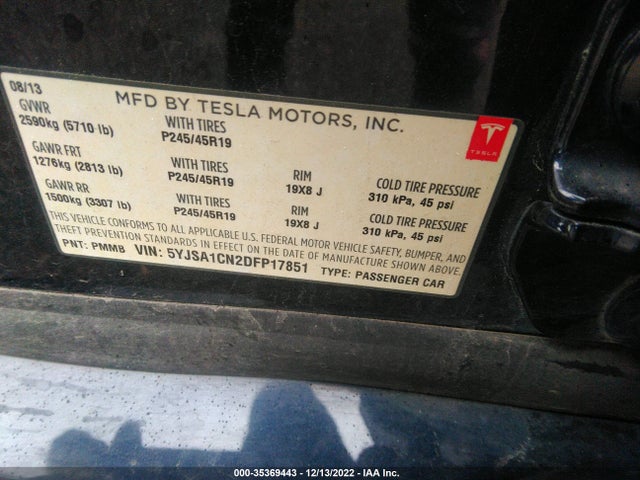 Tesla MODEL S 2013 5YJSA1CN2DFP17851 Image 9