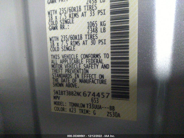 Nissan Rogue Sv Intelligent Awd 2022 5N1BT3BB2NC674457 Image 9