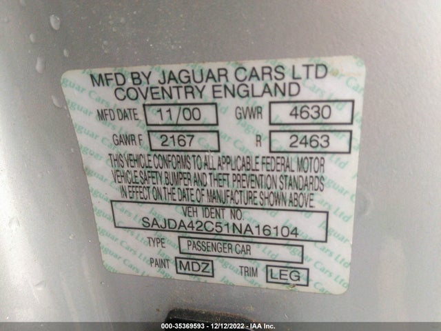 SAJDA42C51NA16104 Jaguar XK8