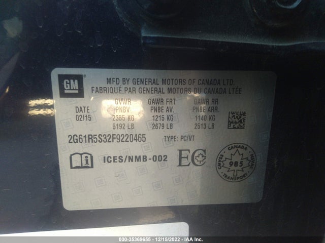 2G61R5S32F9220465 Cadillac Xts Premium