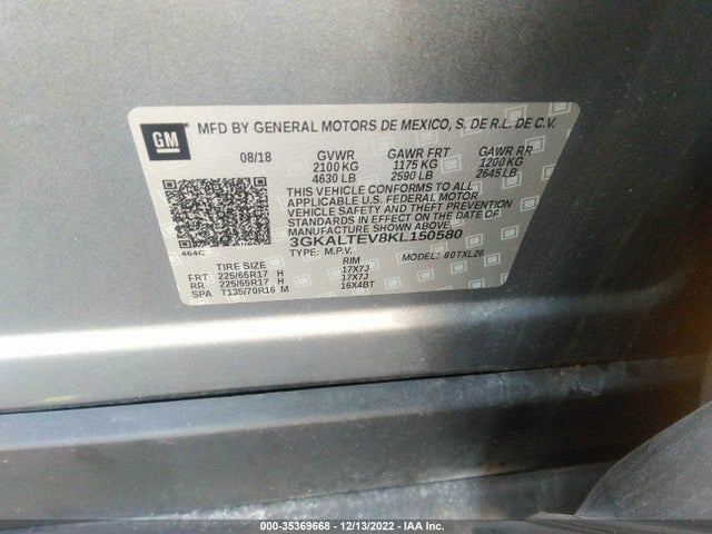 GMC Terrain Sle 2019 3GKALTEV8KL150580 Image 9