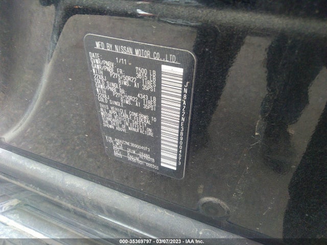 Продаж на аукціоні авто 2011 Infiniti Qx56 7-passenger, vin: JN8AZ2NE3B9004573, номер лоту: 35369797