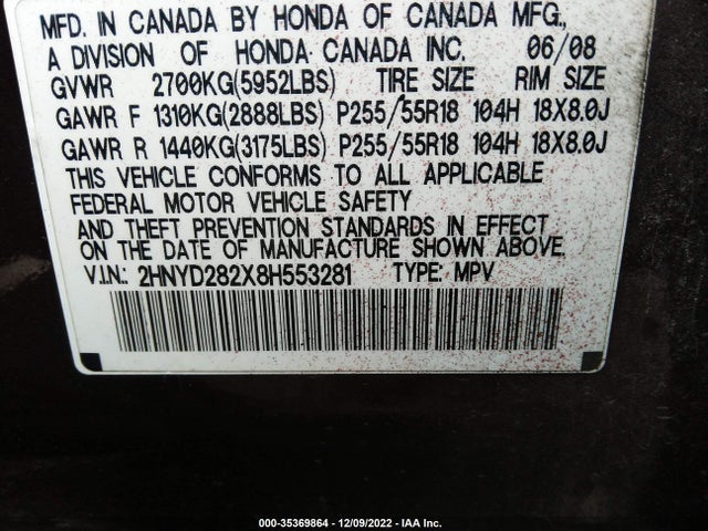 Acura MDX 2008 2HNYD282X8H553281 Image 10