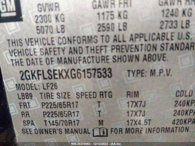 2GKFLSEKXG6157533 GMC Terrain Sle