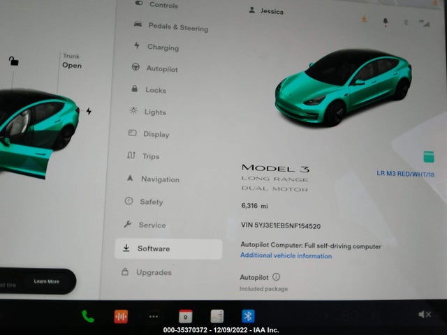 Tesla Model 3 Long Range 2022 5YJ3E1EB5NF154520 Image 8