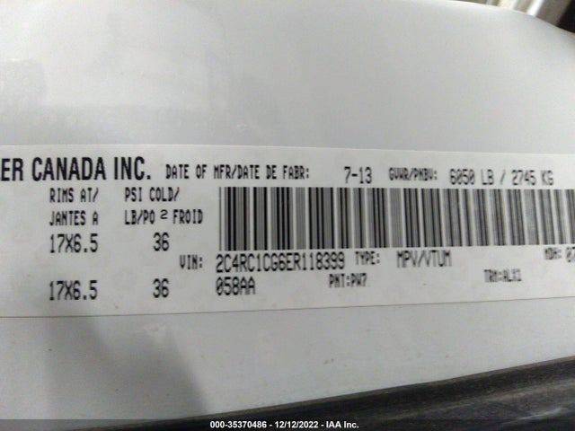 2C4RC1CG6ER118399 Chrysler Town & Country Touring