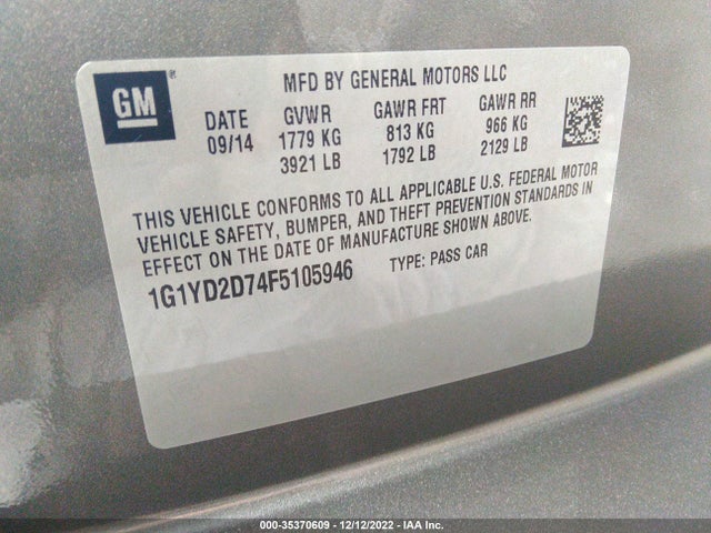 2015 Chevrolet Corvette, VIN: 1G1YD2D74F5105946