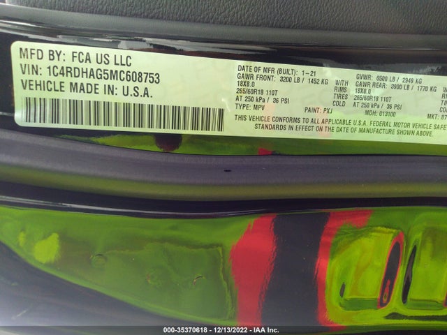 Dodge Durango Sxt 2021 1C4RDHAG5MC608753 Image 10