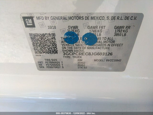 Chevrolet Silverado 1500 Lt 2018 3GCPCREC8JG603126 Image 10