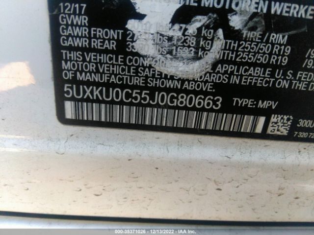 5UXKU0C55J0G80663 BMW X6 Sdrive35i
