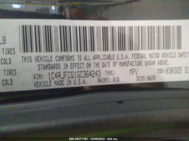 1C4RJFCG1GC364243 Jeep Grand Cherokee High Altitude