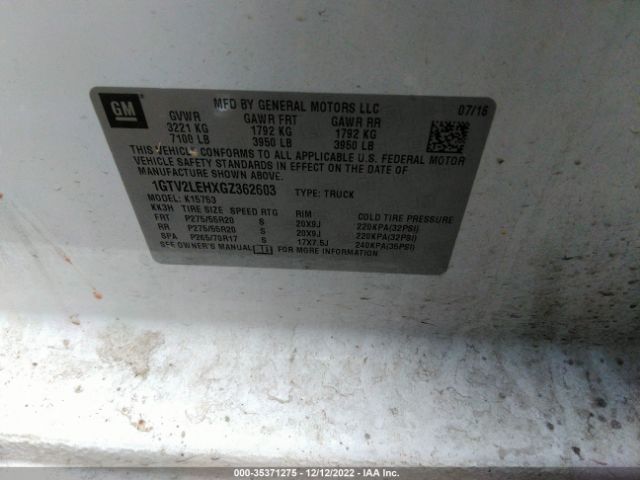 1GTV2LEHXGZ362603 GMC SIERRA 1500