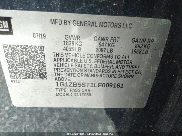 Chevrolet MALIBU LS 2020 1G1ZB5ST1LF009161 Image 9