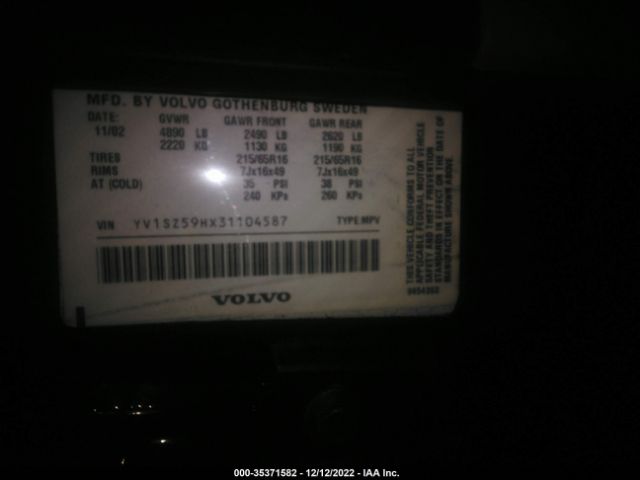 YV1SZ59HX31104587 Volvo V70