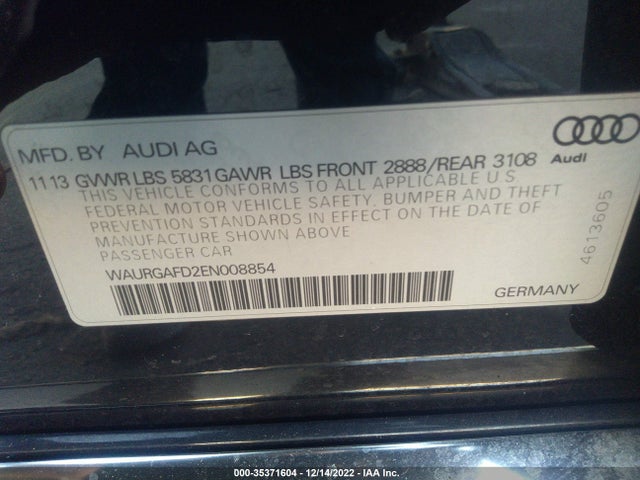 Audi A8 L 3.0t 2014 WAURGAFD2EN008854 Image 9