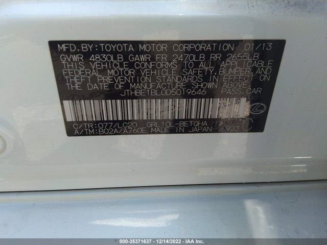 Lexus GS 350 2013 JTHBE1BL0D5019646 Image 10