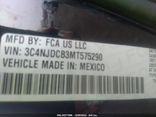 2021 Jeep Compass, VIN: 3C4NJDCB3MT575290