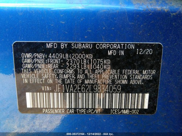 JF1VA2E62L9834059 Subaru Wrx Sti
