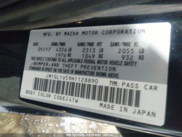 2017 Mazda 6, VIN: JM1GL1V59H1128890