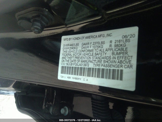 2020 Acura TLX, VIN: 19UUB1F3XLA013972