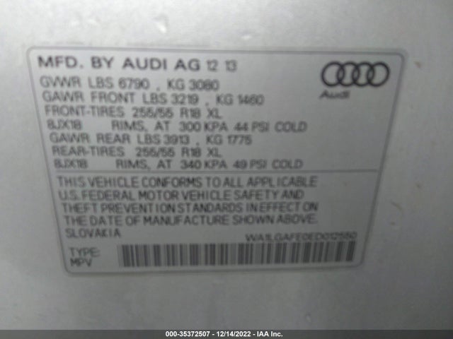 WA1LGAFE0ED012550 Audi Q7 3.0t Premium Plus