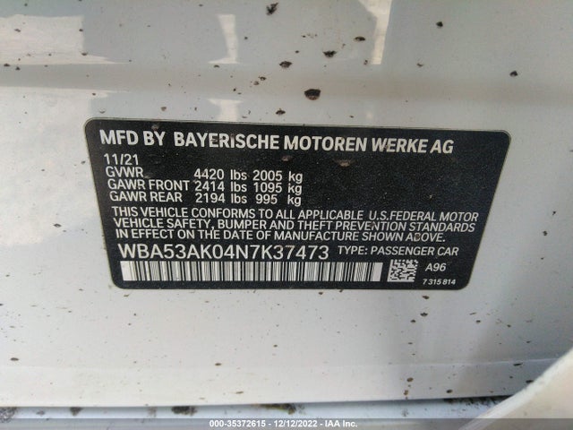 2022 BMW 2 Series, VIN: WBA53AK04N7K37473