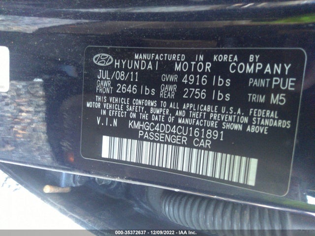 Hyundai Genesis 3.8l 2012 KMHGC4DD4CU161891 Image 10