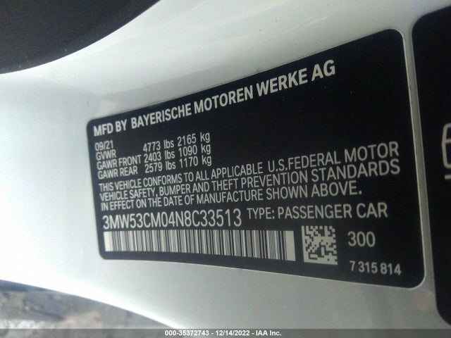 2022 BMW 2 Series, VIN: 3MW53CM04N8C33513