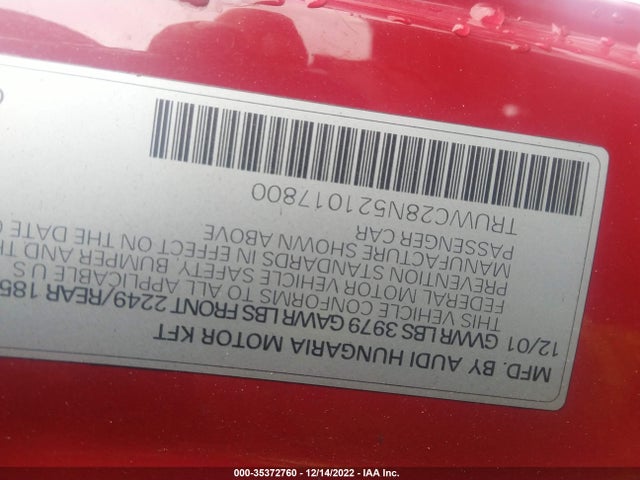Audi TT 2002 TRUWC28N521017800 Image 10