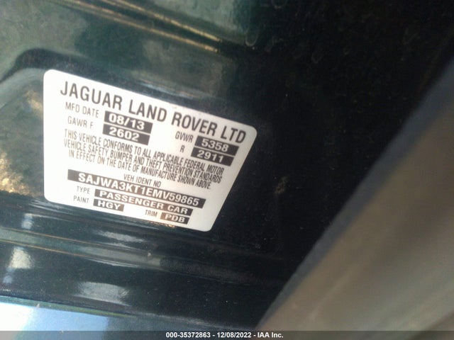 SAJWA3KT1EMV59865 Jaguar Xj Xjl Supercharged