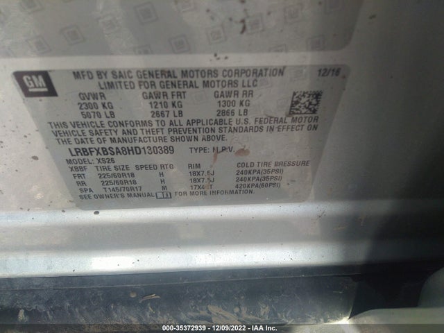 2017 Buick Envision, VIN: LRBFXBSA8HD130389