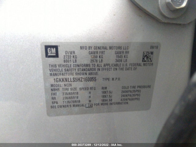 2017 GMC Acadia, VIN: 1GKKNLLS5HZ160055