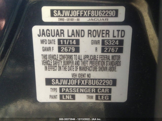 SAJWJ0FFXF8U62290 Jaguar XF