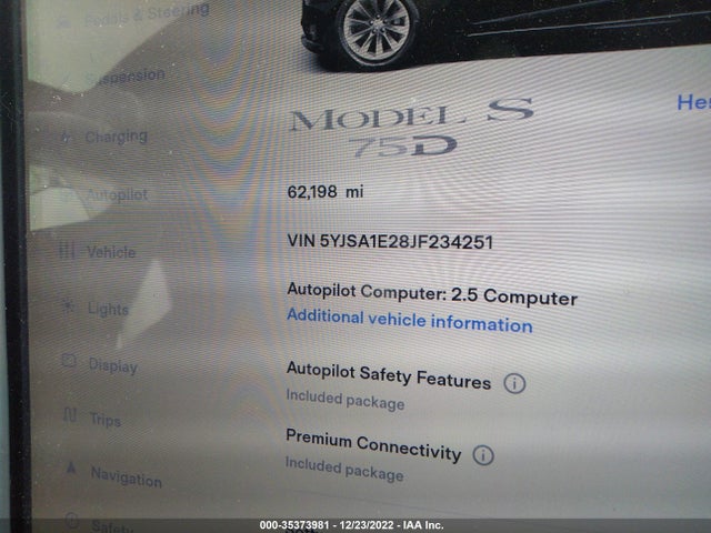 2018 Tesla Model S, VIN: 5YJSA1E28JF234251