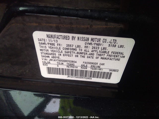 2014 INFINITI Q50 HYBRID SPORT VIN: JN1AV7AR0EM702804