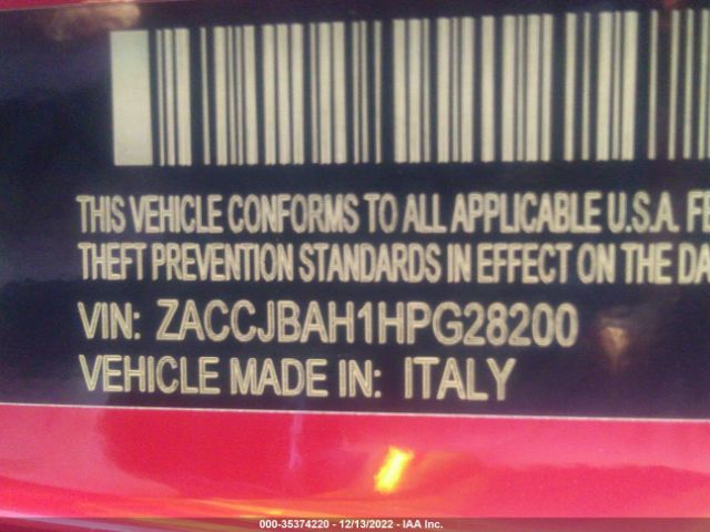ZACCJBAH1HPG28200 Jeep Renegade Sport