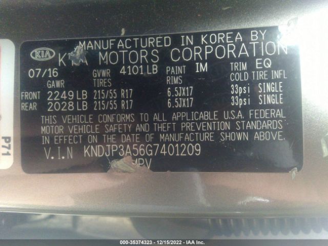KNDJP3A56G7401209 KIA SOUL +