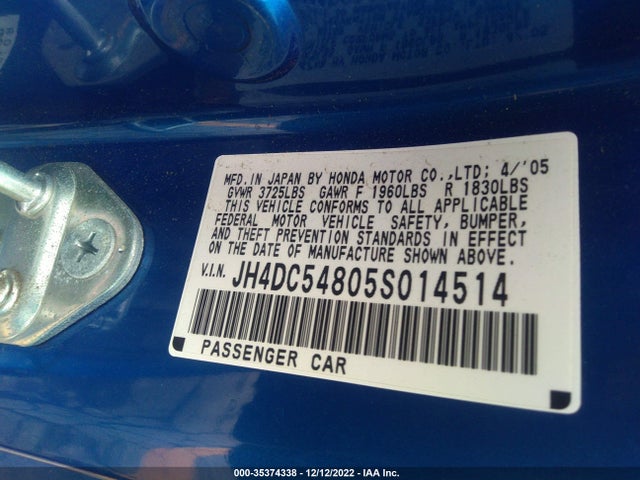 Acura RSX 2005 JH4DC54805S014514 Image 10