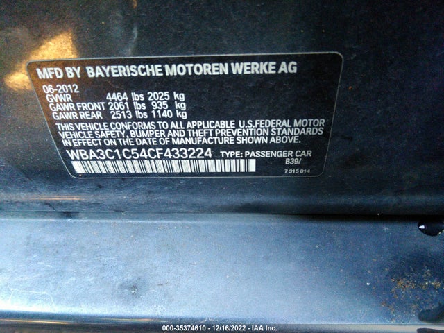 BMW 3 Series 328i 2012 WBA3C1C54CF433224 Image 10