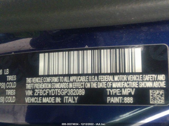 ZFBCFYDT5GP382089 Fiat 500x Lounge